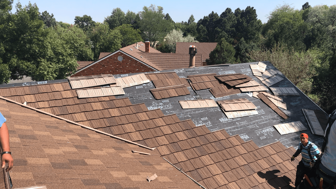 Colorado Springs roof repair in progress